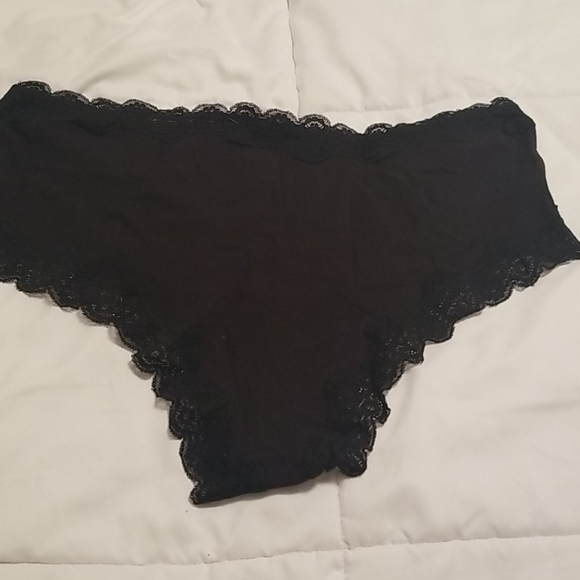🖤🔥 BLACK LACE COTTON CHEEKY PANTY MID-RISE - Picture 3 of 7